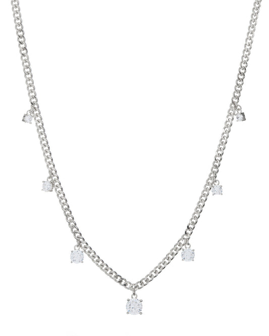 Cher Diamonte Necklace- Silver