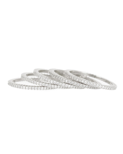 Classique Pave Bands Set- Silver