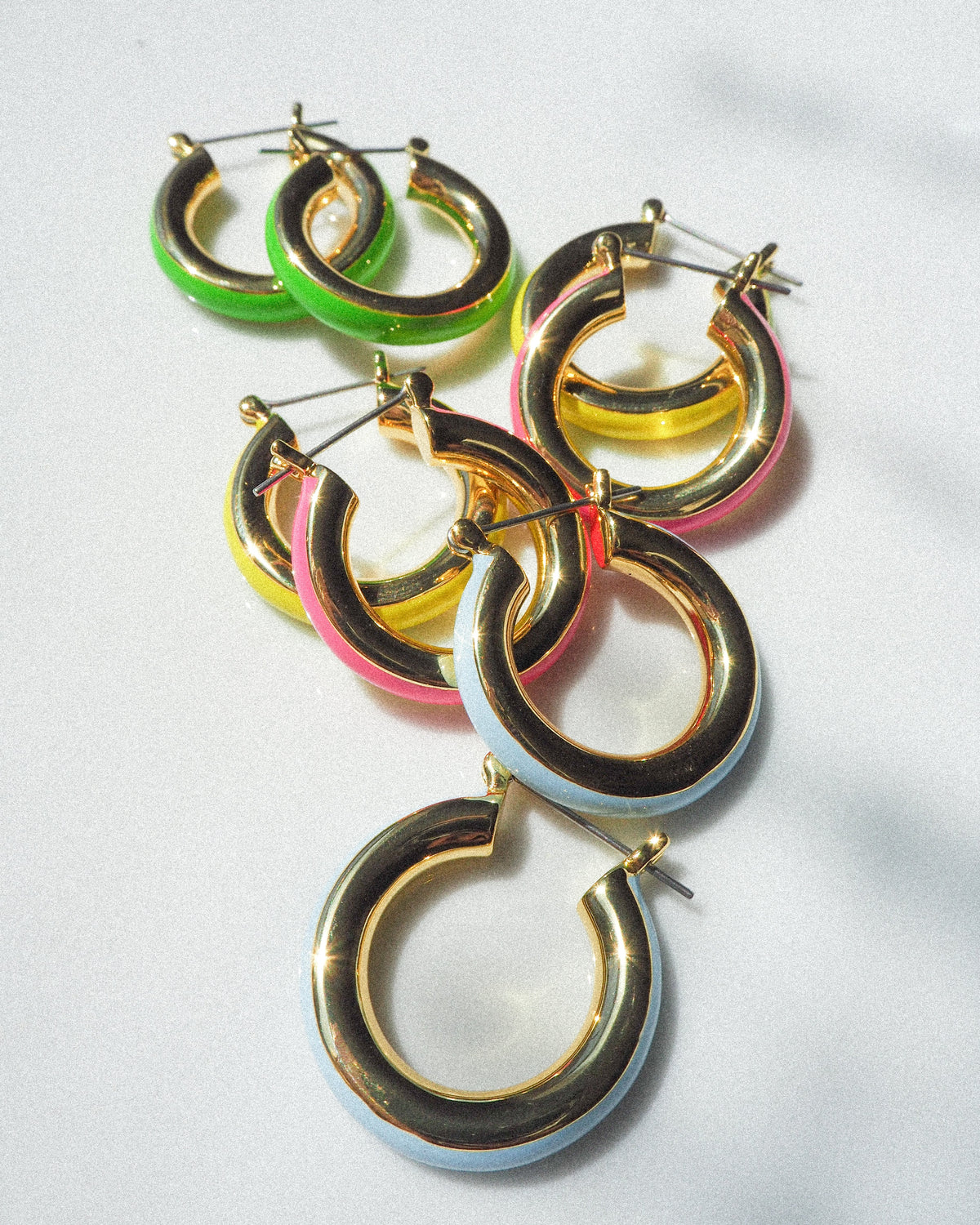Stripe Baby Amalfi Hoops- Bright Green- Gold