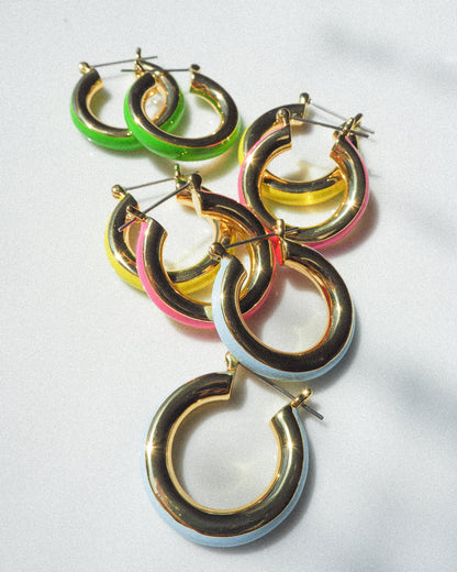 Stripe Baby Amalfi Hoops- Bright Green- Gold