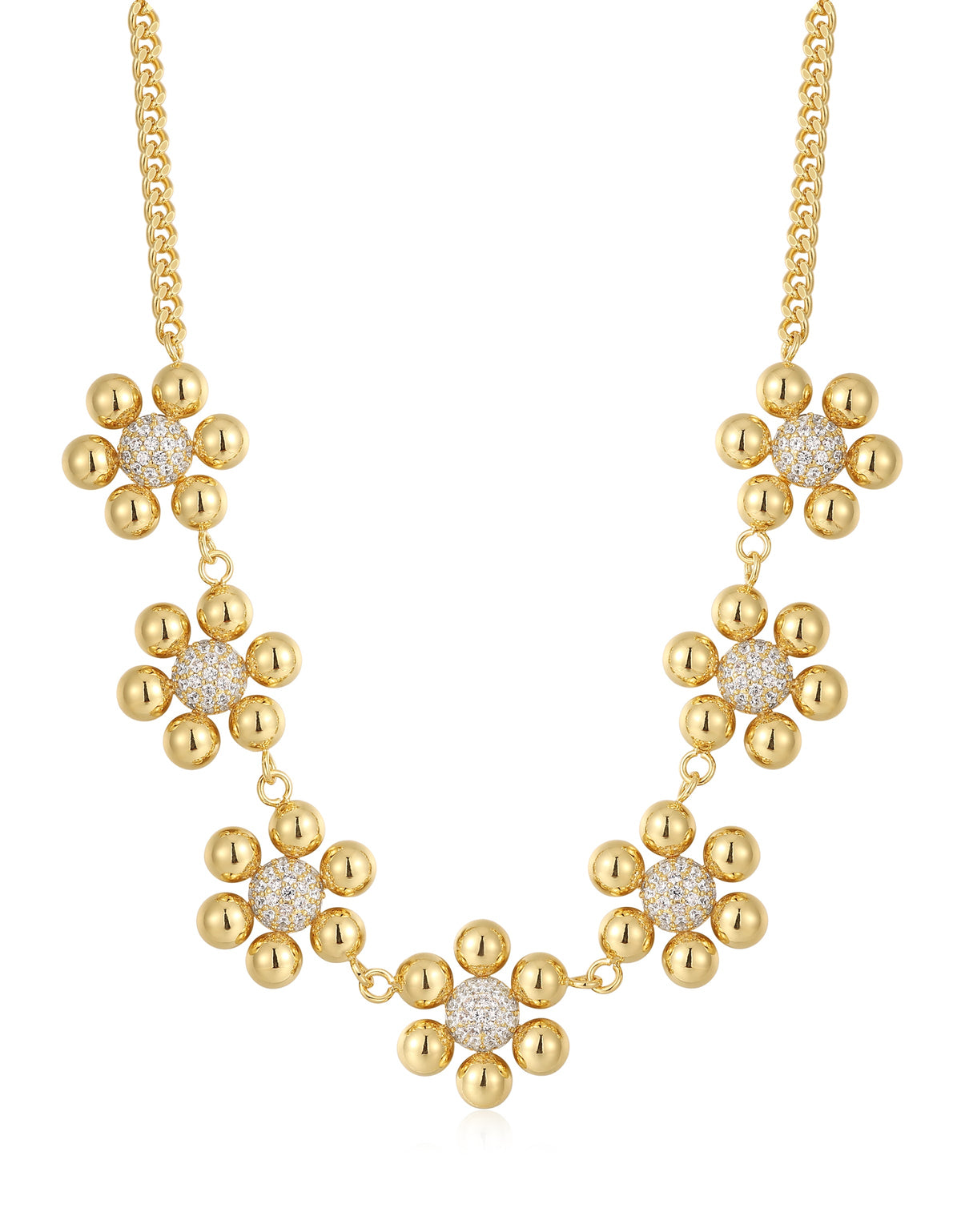Daisy Statement Necklace- Gold