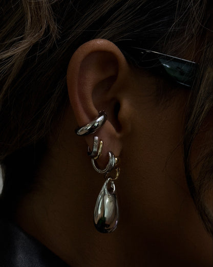 Two Tone Chain Link Drop Earrings