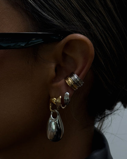 Two Tone Chain Link Drop Earrings