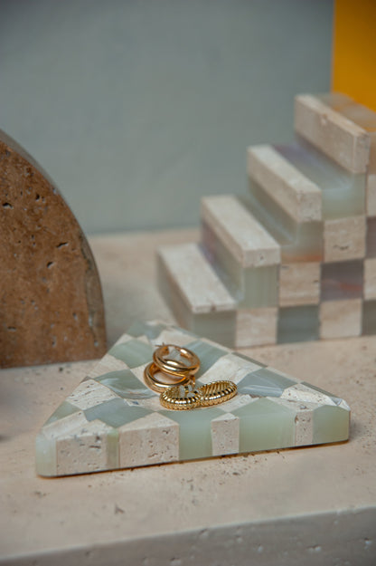 Triangle Travertine Tray