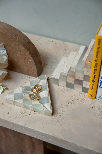 Triangle Travertine Tray