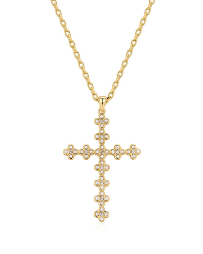 The Daisy Stud Cross Necklace