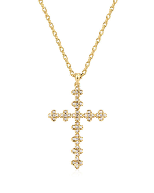 The Daisy Stud Cross Necklace
