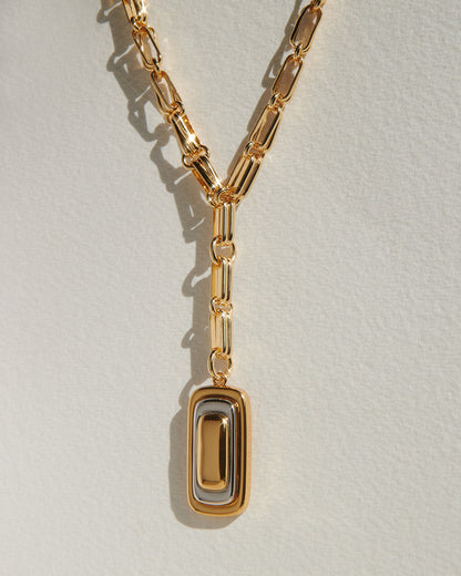 Dalia Two-Tone Pendant Necklace