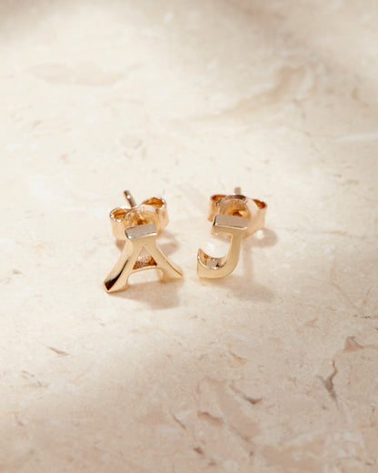 The Initial Stud Earrings [Vintage]