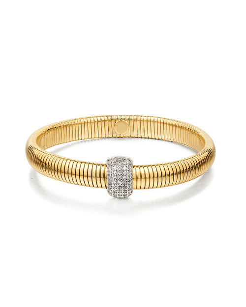 Pave Dome Snake Chain Bracelet