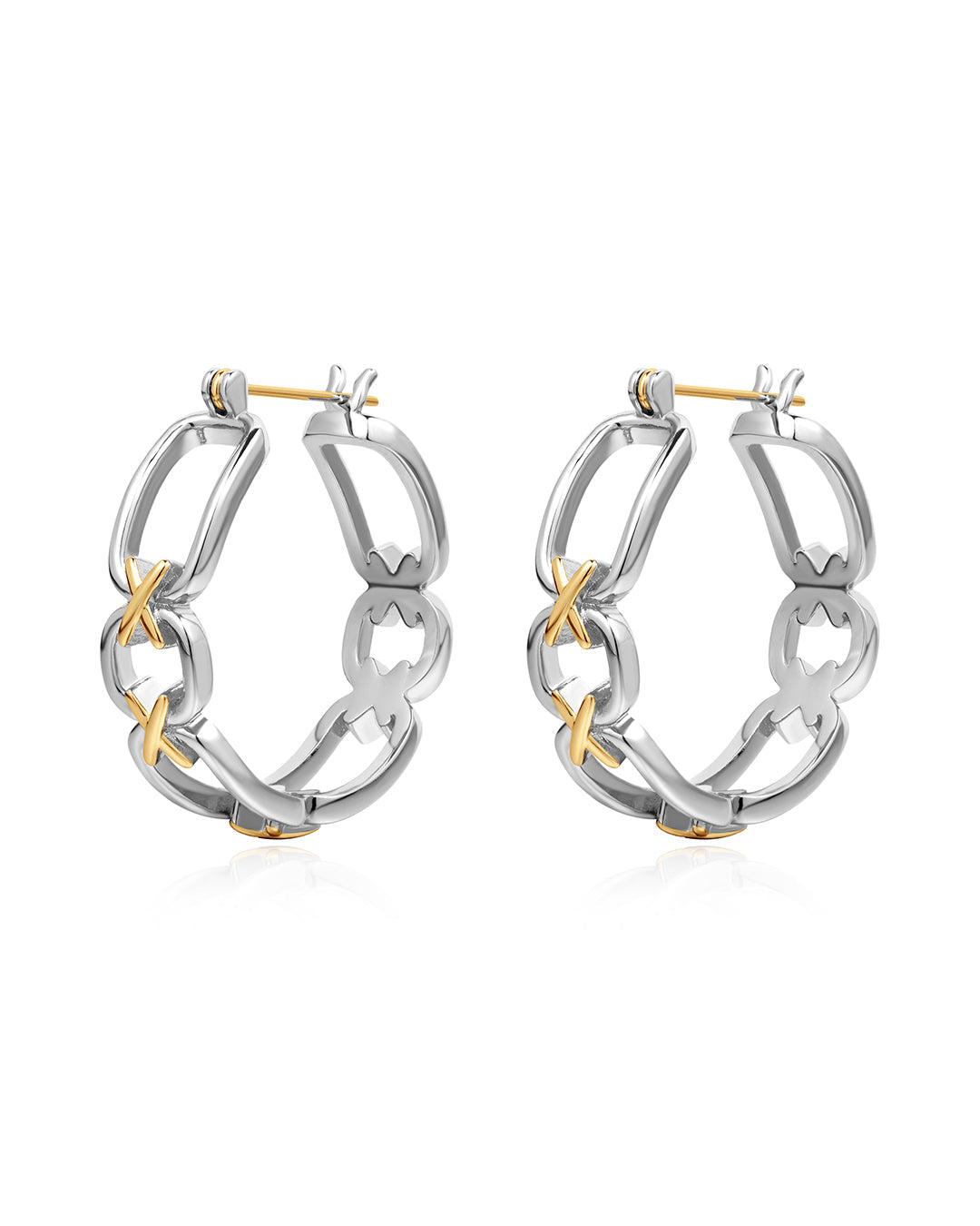 Two-Tone Chain Hoops