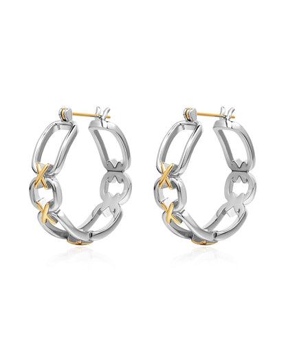 Two-Tone Chain Hoops