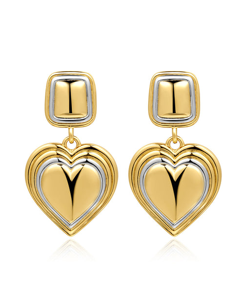 Two-Tone Heart Earrings