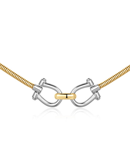 Two-Tone Horsebit Necklace