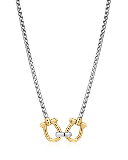 Two-Tone Horsebit Necklace