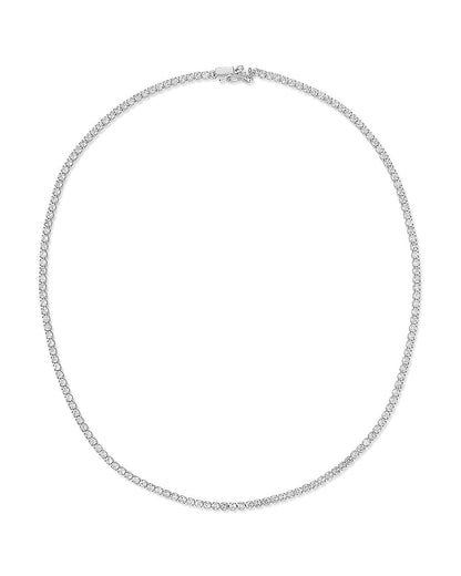 The Prong-Set Tennis Necklace- Silver