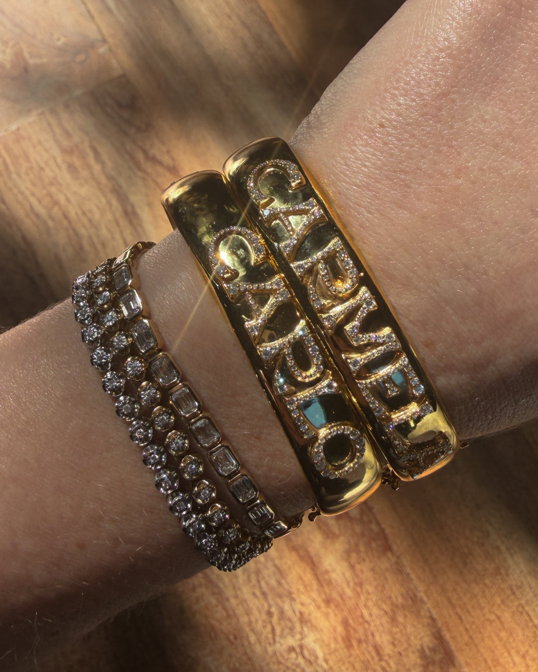The Pave Initial Bangle