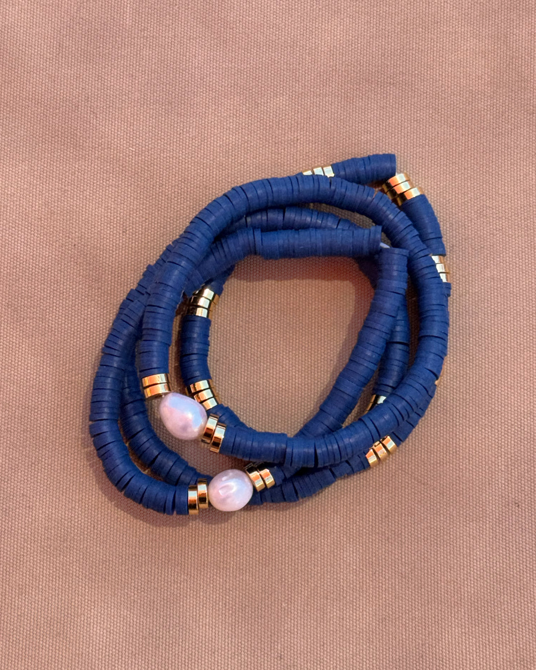 The Seville Pearl Bracelet Set- Navy