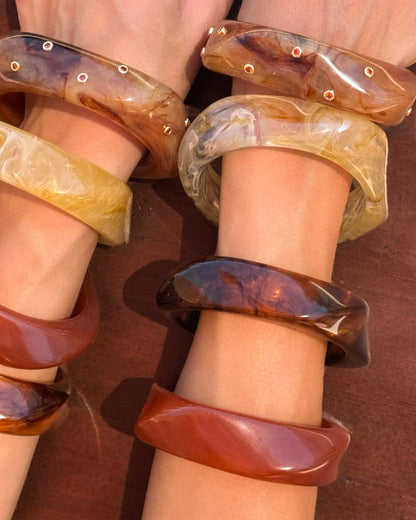 The Formentera Bangle Set- Tortoise