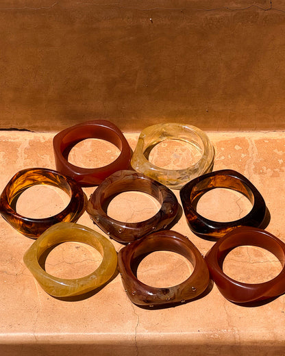 The Formentera Bangle Set- Tortoise