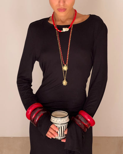 The Formentera Bangle Set- Red