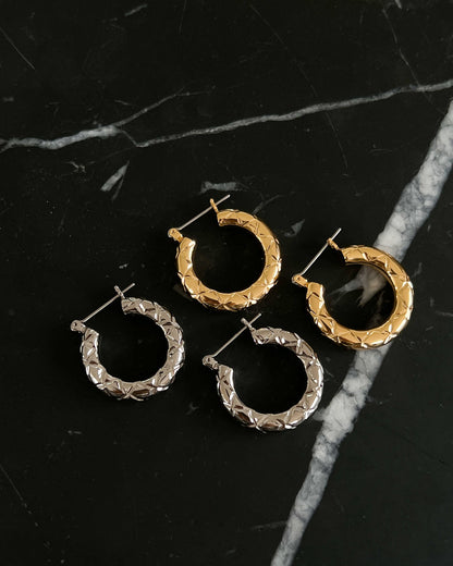 Quilted Baby Amalfi Hoops- Silver