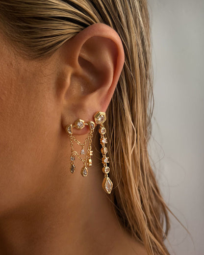 Stellar Bezel Shaker Studs- Silver