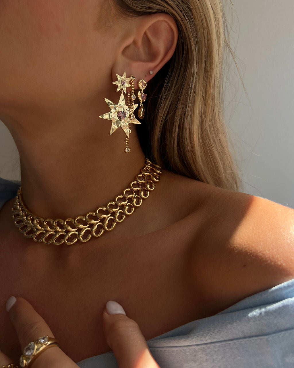 The Starry Stud Statement Earrings
