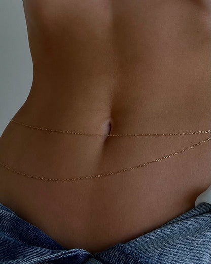 Take Me to the Bungalows Belly Chain- Gold