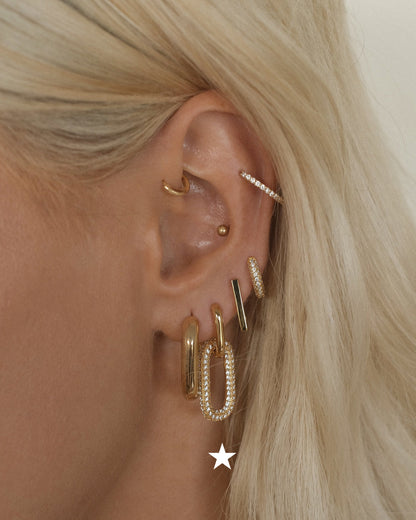 Pave Simone Loop Hoops- Gold