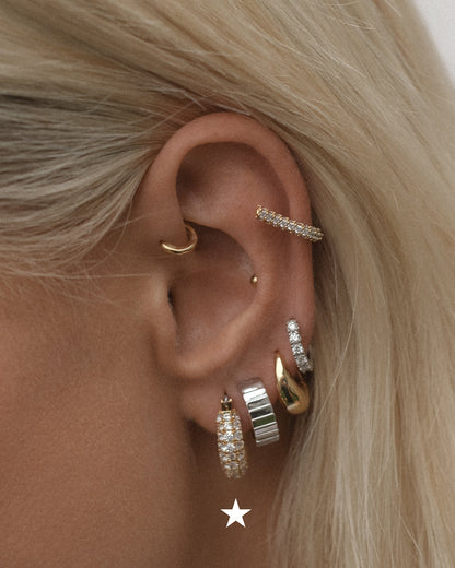 Pave Giselle Hoops- Gold