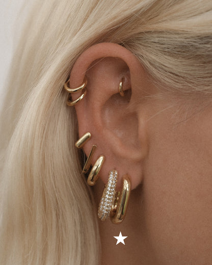 XL Chain Link Hoops- Gold