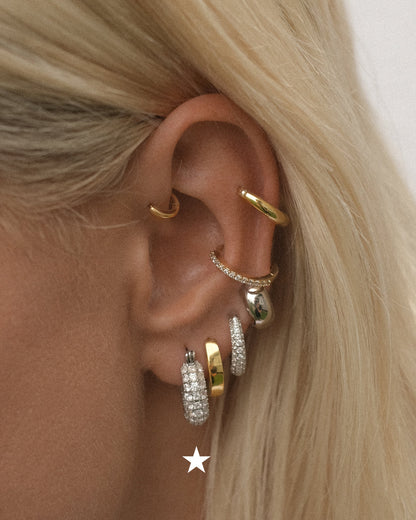 Pave Giselle Hoops- Gold