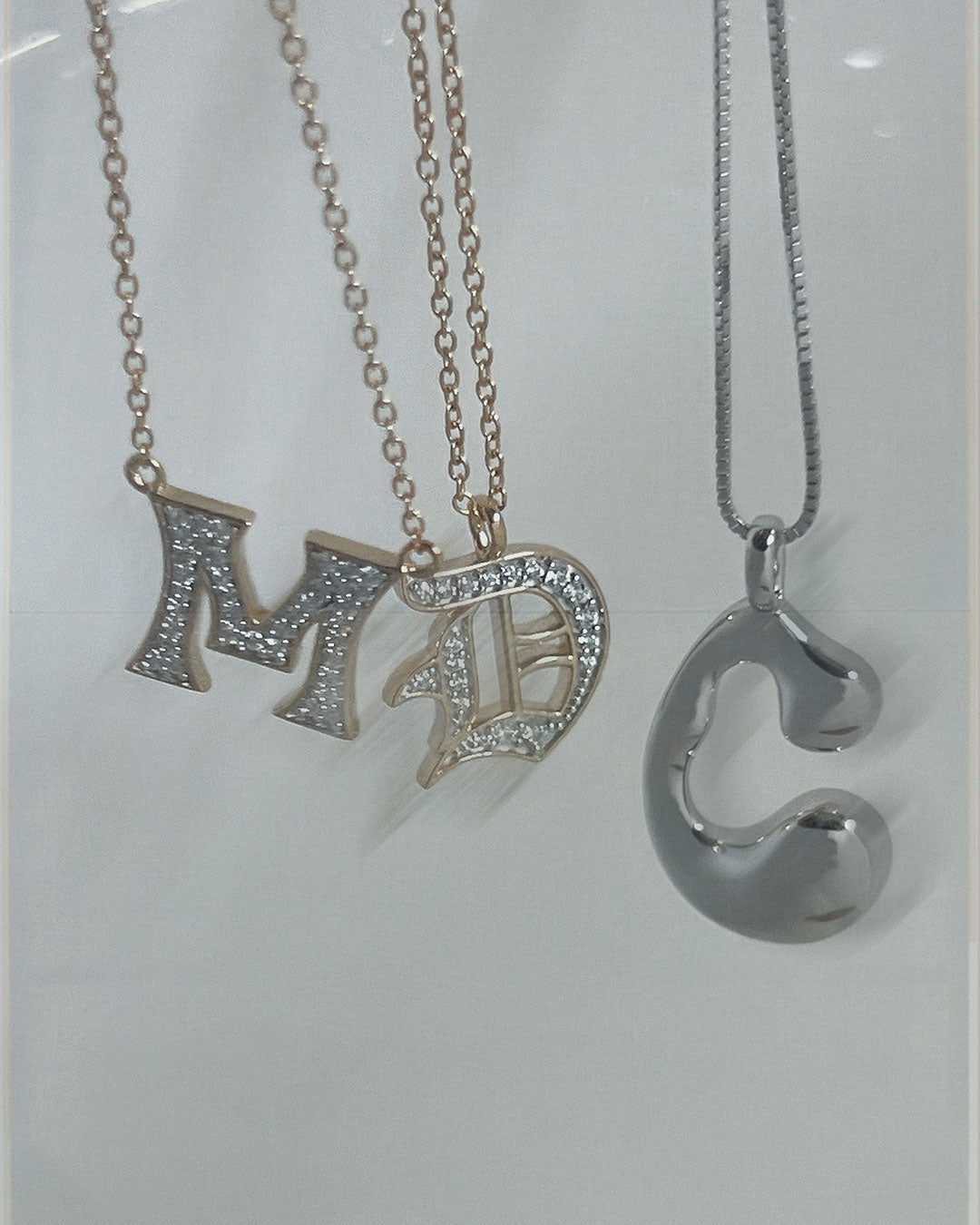Goopy Letter Initial Charm Necklace
