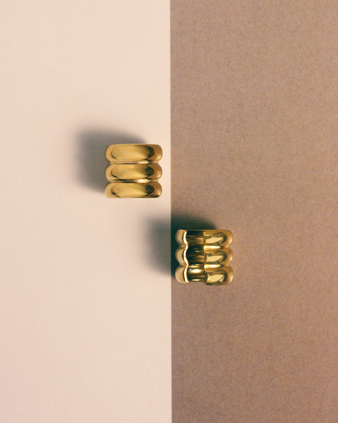 The Ridged Positano Ear Cuff Set- Gold