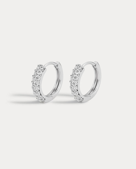 Baby Pave Huggies- Silver