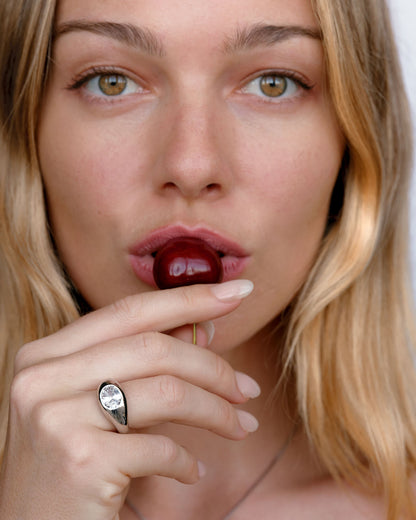 The Oval Orbit Bezel Ring