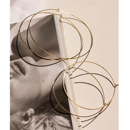 Capri Wire Hoops - Rose Gold