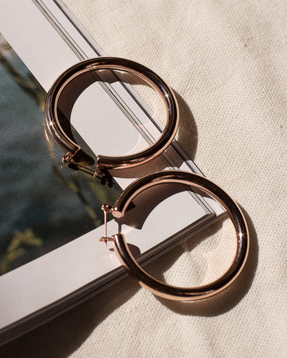Amalfi Tube Hoops- Rose Gold