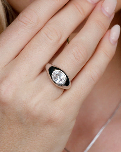 The Oval Orbit Bezel Ring
