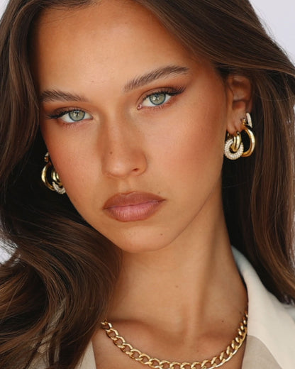 Baby Amalfi Tube Hoops- Gold