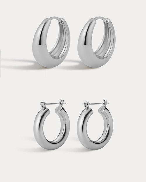 Baby Amalfi & Marbella Hoops - Silver (Ships Mid March)