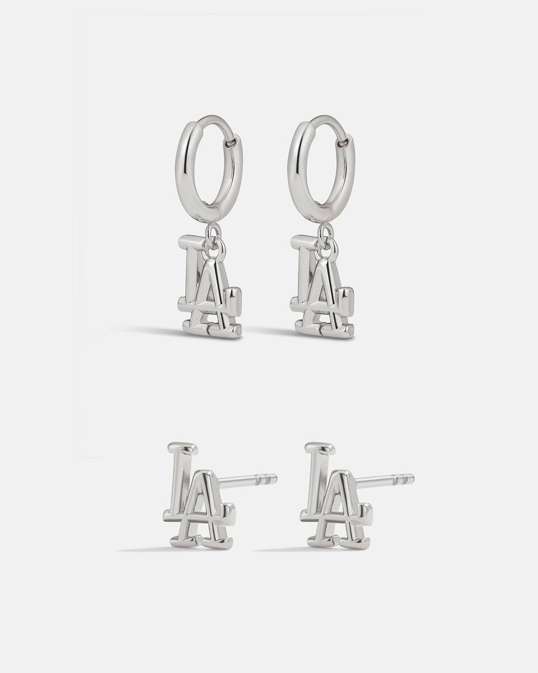 Bijoux MLB Logo Earrings Bundle - Silver