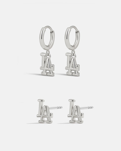 Bijoux MLB Logo Earrings Bundle - Silver