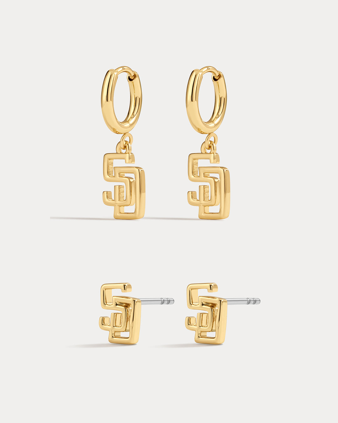 Bijoux MLB Logo Earrings Bundle - Gold
