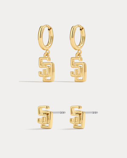 Bijoux MLB Logo Earrings Bundle - Gold