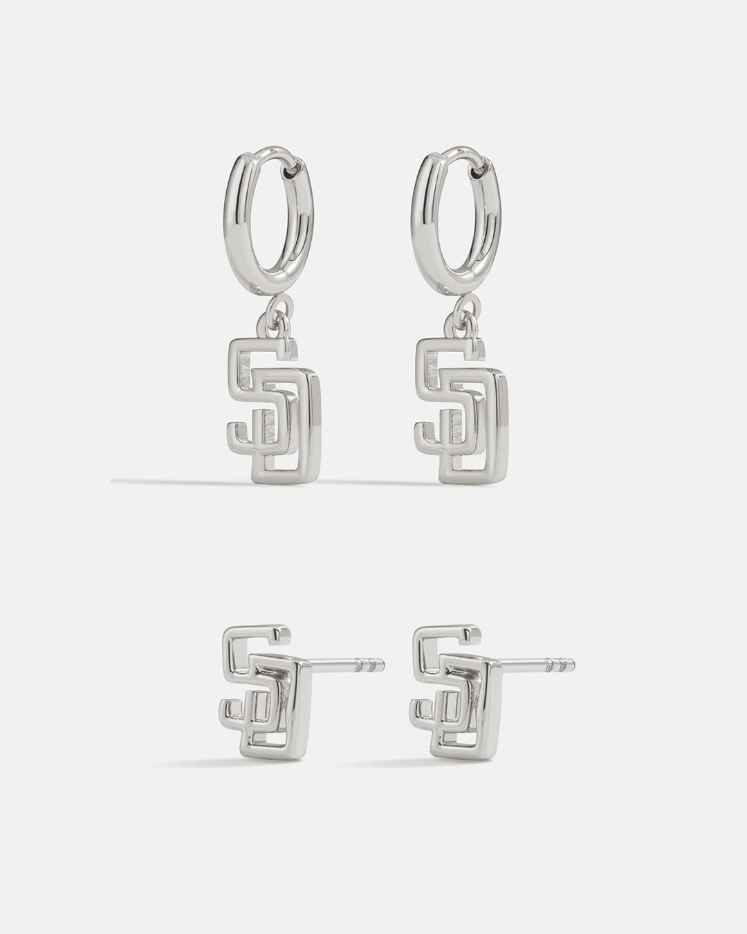 Bijoux MLB Logo Earrings Bundle - Silver