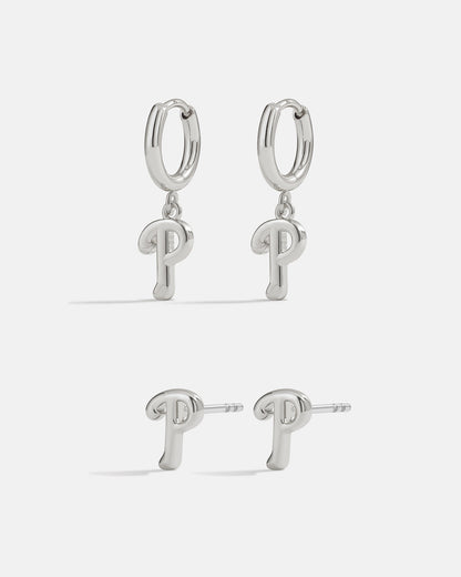 Bijoux MLB Logo Earrings Bundle - Silver