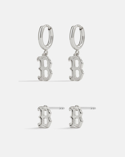 Bijoux MLB Logo Earrings Bundle - Silver