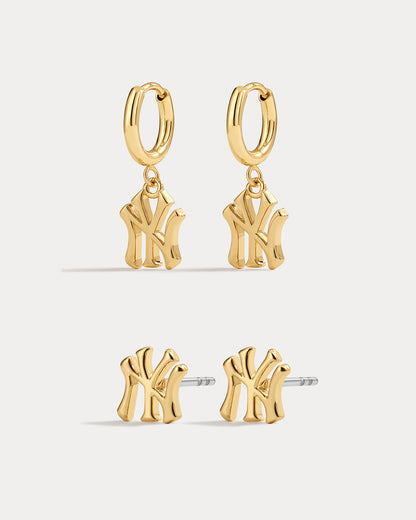 Bijoux MLB Logo Earrings Bundle - Gold